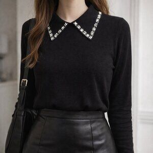 Carmen Marc Valvo Black with silver Bling Sz SM